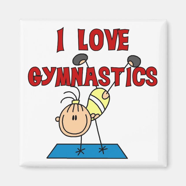 Flicka Jag älskar gymnastik Magnet (Framsidan)