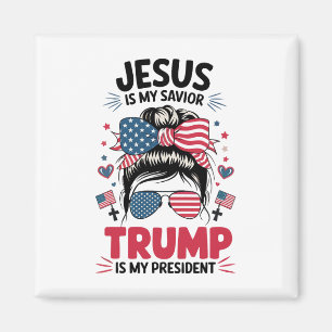 Flicka Jesus Min Frälsare Trump President Kristen Magnet