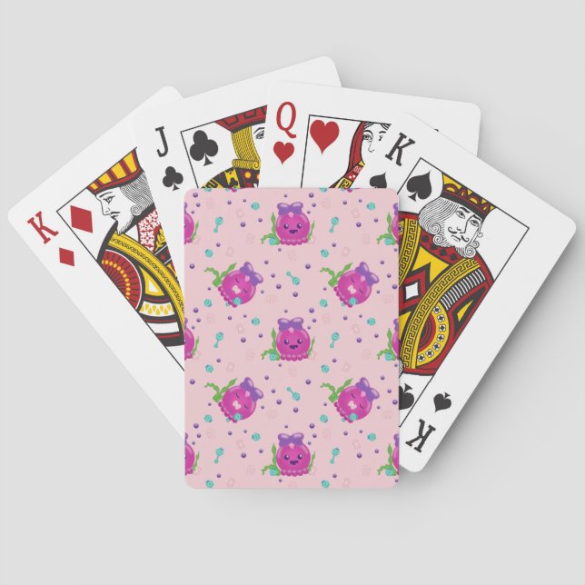 Flicka Kawaii Octopus Spel Kort (Baksidan)
