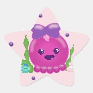Flicka Kawaii Octopus Stjärnformat Klistermärke