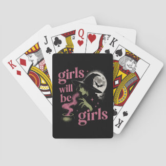 Flicka Kommer Att Vara Flickor Kvinnlig Häxa Rolig Casinokort