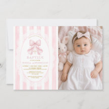 Flicka Kristet Dop Rosa Slöja Foto