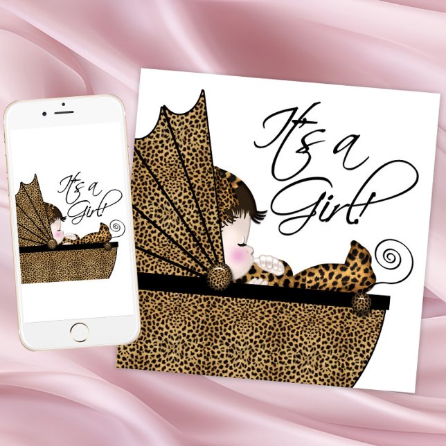 Flicka Leopard Bebis Shower Inbjudningar (Skapare uppladdad)