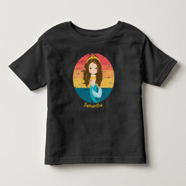 Flicka Lilla Sjöjungfrun T-shirt (Framsida)