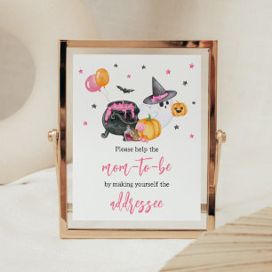 Flicka Little Boo Ghost Baby Shower Kuvert Station Poster