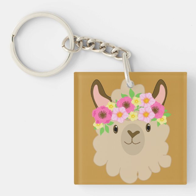 Flicka Llama Nyckelring (Framsidan)