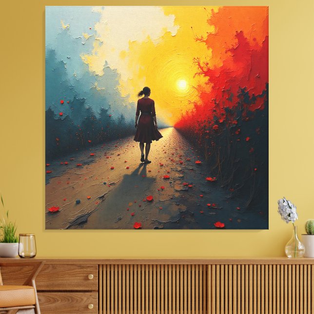 Flicka_Målning_Premium Lindad Canvas (Insitu (Vardagsrum))