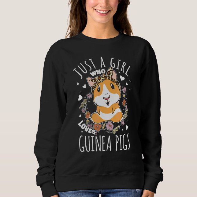 Flicka Marsvin Kvinna Älskar Marsvin T Shirt (Framsida)