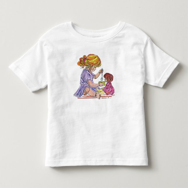 Flicka matar dockbaby T-shirt  (Framsida)