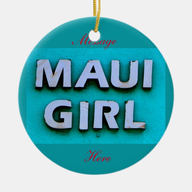flicka maui grön anpassad julgransprydnad keramik (Framsidan)