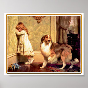 Flicka med älsklings- Sheltie Poster