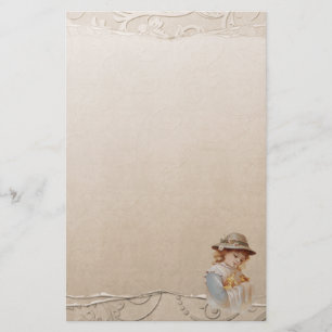 Flicka med Baby Ankor Stationery Brevpapper