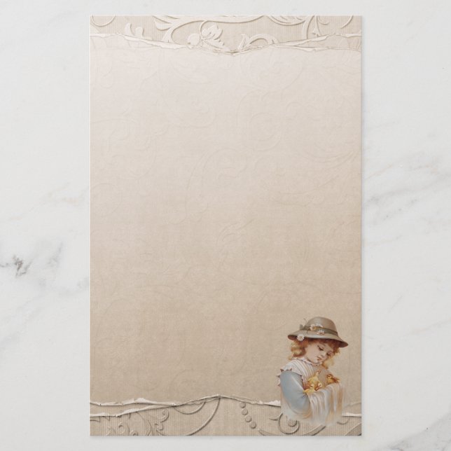 Flicka med Baby Ankor Stationery Brevpapper (Framsida)