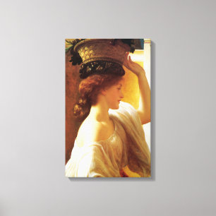 Flicka med Basket av frukt (av Frederic Leighton) Canvastryck