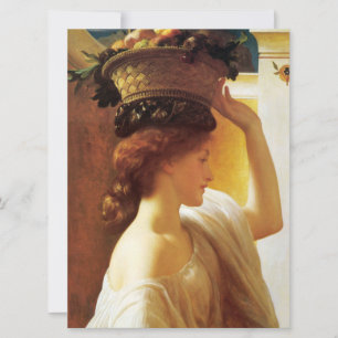Flicka med Basket av frukt (av Frederic Leighton) Kort
