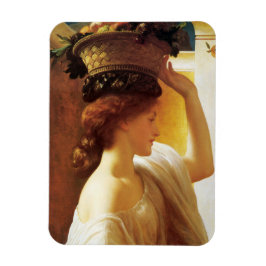 Flicka med Basket av frukt (av Frederic Leighton) Magnet