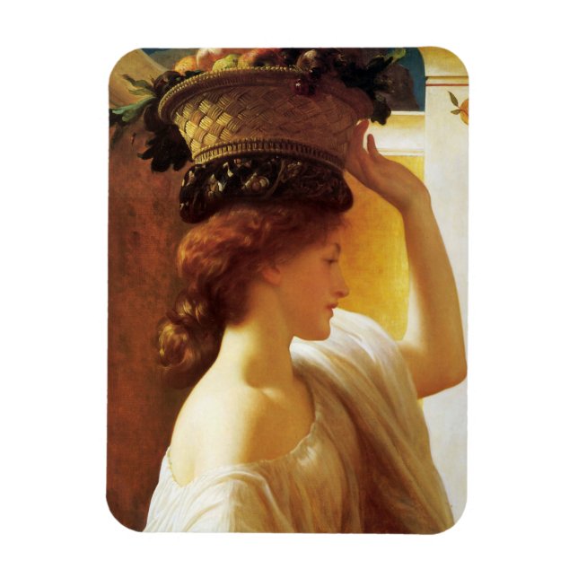 Flicka med Basket av frukt (av Frederic Leighton) Magnet (Vertikal)