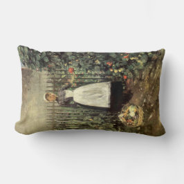 Flicka med Basket i grönsaker i en Garden Lumbarkudde