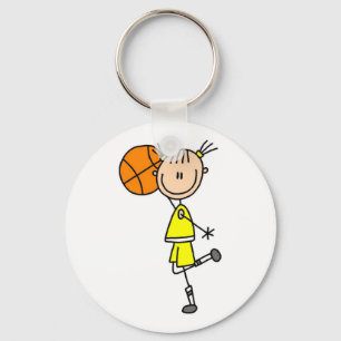 flicka med basketboll T-shirts och gåvor Nyckelring