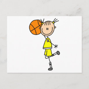 flicka med basketboll T-shirts och gåvor Vykort