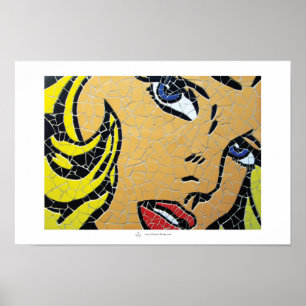 Flicka med blåttögon, mosaik poster