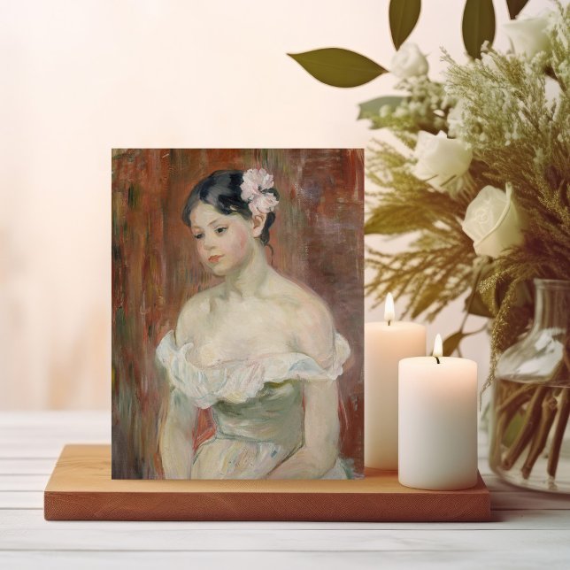 Flicka med blomma i håret | Berthe Morisot Vykort (Skapare uppladdad)