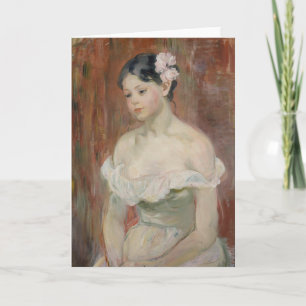 Flicka med blomma i hennes hår Berthe Morisot Kort