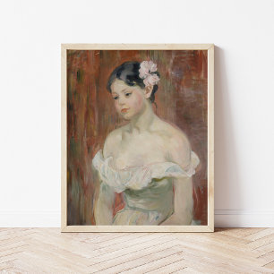 Flicka med blomma i hennes hår Berthe Morisot Poster