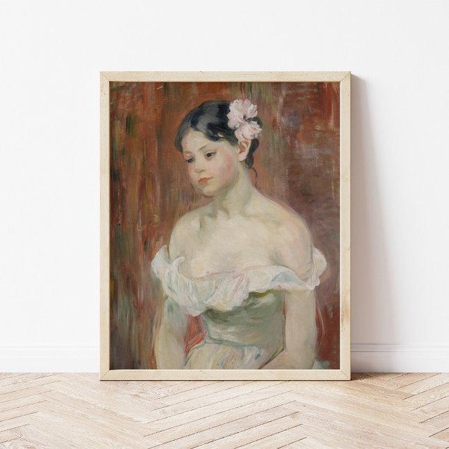Flicka med blomma i hennes hår | Berthe Morisot Poster (Skapare uppladdad)