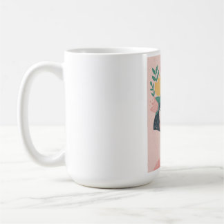flicka med blommor kaffemugg