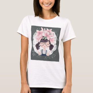 flicka med blommor t shirt
