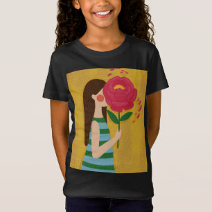 flicka med blommor t shirt