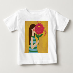 flicka med blommor t shirt