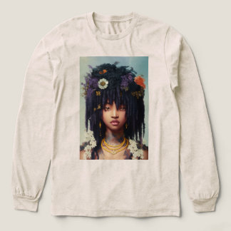 Flicka med blomsterkrona t shirt