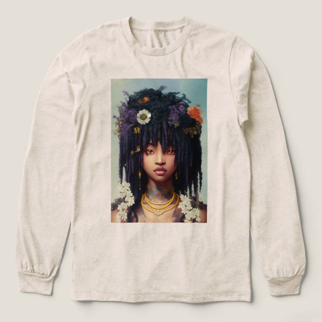 Flicka med blomsterkrona t shirt (Design framsida)