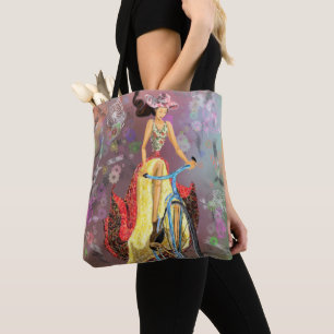 Flicka med cykel Totebag Tygkasse
