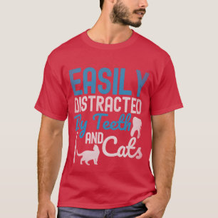 Flicka med Dentist Cats Owner T Shirt