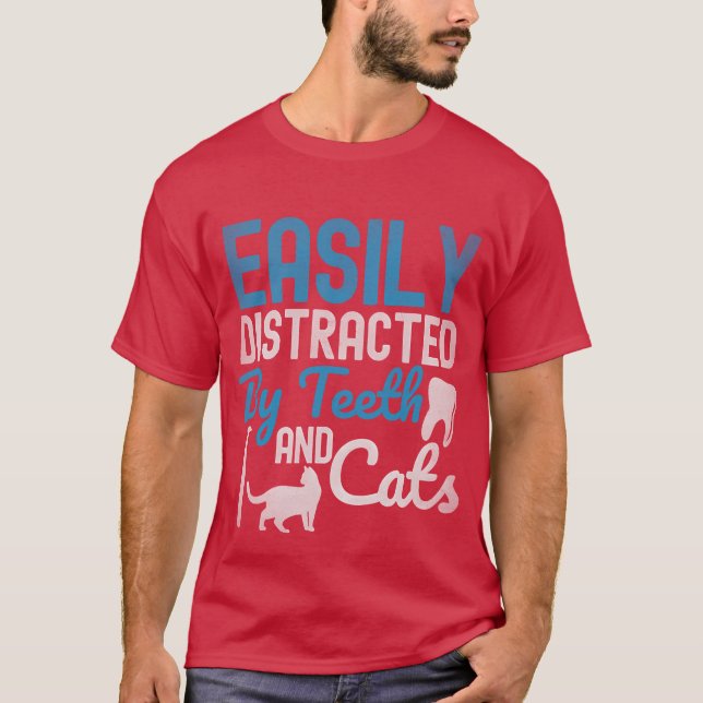 Flicka med Dentist Cats Owner T Shirt (Framsida)