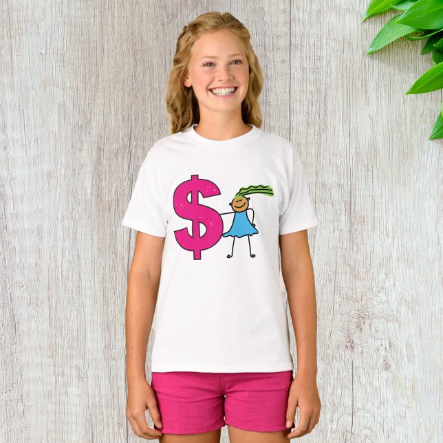 Flicka med dollartecken t shirt (Skapare uppladdad)