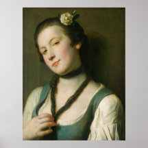 Flicka med en blomma - Pietro Rotari Fint konstaff