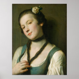 Flicka med en blomma - Pietro Rotari Fint konstaff Poster
