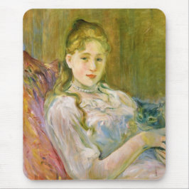 Flicka med en katt (av Berthe Morisot) Musmatta