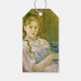 Flicka med en katt (av Berthe Morisot) Presentetikett