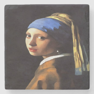 Flicka med en öronmärkning efter Johannes Vermeer Stenunderlägg