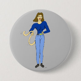 flicka med en svan-knapp knapp