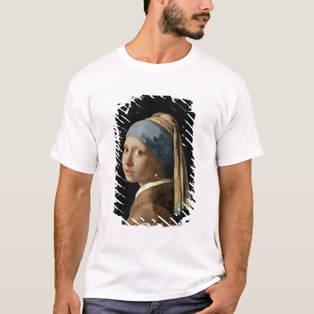 Flicka med ett pärlemorfärg örhänge, c.1665-6 t-shirt (Framsida)
