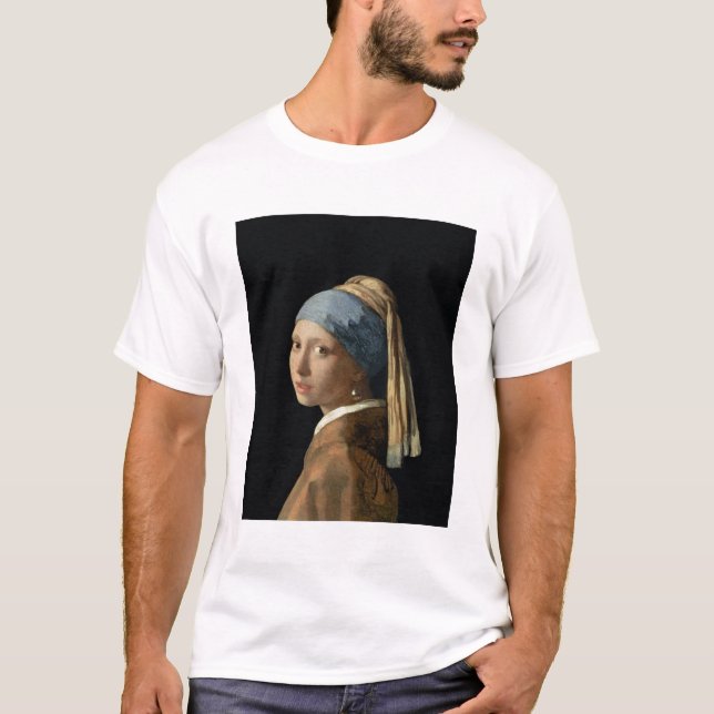 Flicka med ett pärlemorfärg örhänge, c.1665-6 tee (Framsida)