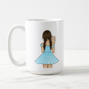 Flicka med ett Pet Bunny med eget namn Kaffemugg