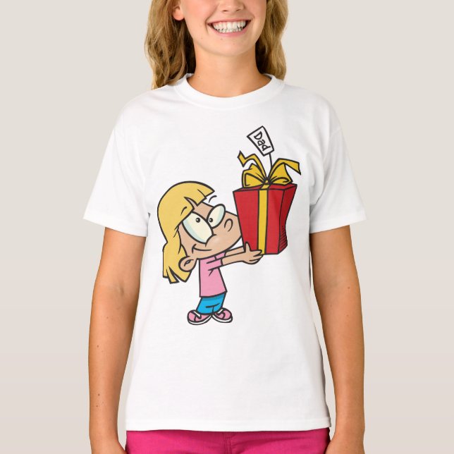 flicka med Fars dag-gift-flickor T-Shirt (Framsida)