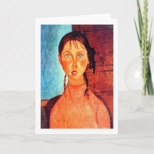 Flicka med flätor, Modigliani Kort